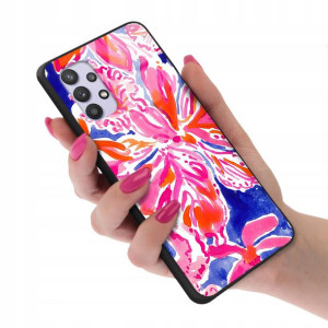 Etui Glass Szklane do SAMSUNG M32 5G Kwiaty Wzory
