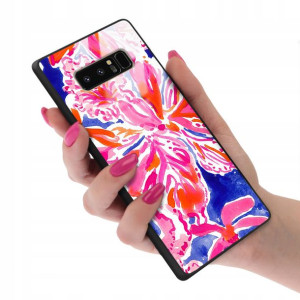 Etui Glass Szklane do SAMSUNG NOTE 8 Kwiaty Wzory