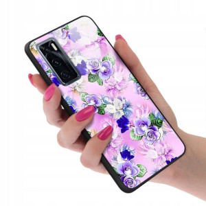 Etui Glass Szklane do VIVO V20SE Kwiaty Top Wzory