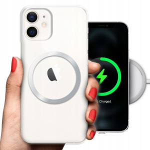 Etui Grube 2mm + Magsafe SREBRNY do IPHONE 12 MINI