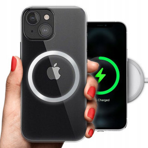 Etui Grube 2mm + Magsafe SREBRNY do IPHONE 13 MINI