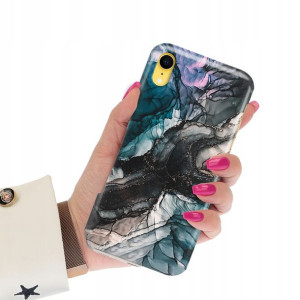 Etui Grube 2mm do IPHONE XR Case Marmurki Wzory