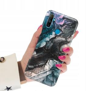 Etui Grube 2mm do REALME C3 Case Marmurki Wzory