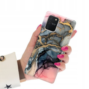 Etui Grube 2mm do SAMSUNG A91 Case Marmurki Wzory