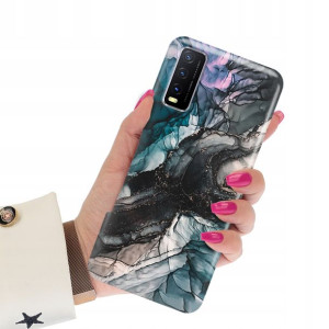 Etui Grube 2mm do VIVO Y20s Case Marmurki Wzory