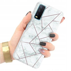 Etui Grube 2mm do VIVO Y33S Case Marmurki Wzory