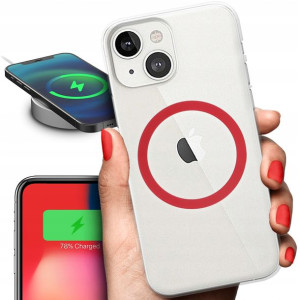 Etui Grube 2mm Ring Magsafe CZERWONY do IPHONE 13