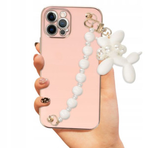 Etui Joless Róż Blink do IPHONE 12 + Uchwyt Piesek