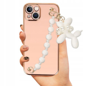 Etui Joless Róż Blink do IPHONE 13 + Uchwyt Piesek
