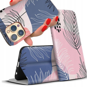 Etui MAGNET do MOTOROLA E22 Kwiaty Top PEŁNY Wzór
