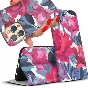 Etui MAGNET do MOTOROLA E22i Kwiaty Top PEŁNY Wzór