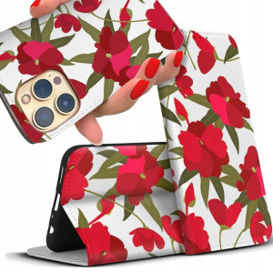 Etui MAGNET do SAMSUNG S21 ULTRA Kwiaty PEŁNY Wzór