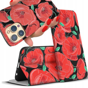 Etui Magnet Portfel do XIAOMI 13 Flower Kwiaty Wz