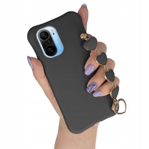 Etui Mat Black do XIAOMI REDMI K40 Łańcuszek Serce