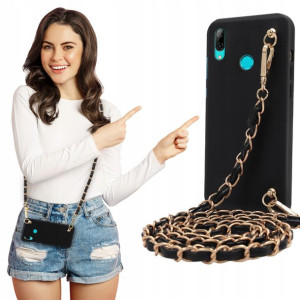 Etui Mat BLINK Czarny do HUAWEI Y7 2019 Łańcuszek