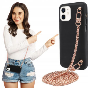 Etui Mat BLINK Czarny do IPHONE 12 MINI Łańcuszek
