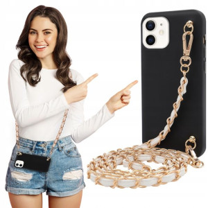 Etui Mat BLINK Czarny do IPHONE 12 MINI Łańcuszek