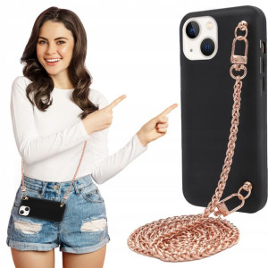 Etui Mat BLINK Czarny do IPHONE 13 MINI Łańcuszek