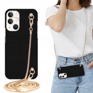 Etui MAT BLINK Czarny do IPHONE 14 PLUS Łańcuszek