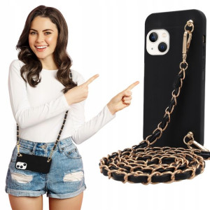 Etui Mat BLINK Czarny do IPHONE 14 PLUS Łańcuszek