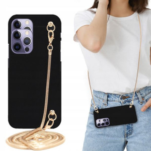 Etui MAT BLINK Czarny do IPHONE 14 PRO Łańcuszek