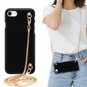 Etui MAT BLINK Czarny do iPHONE SE2/ SE3 Łańcuszek