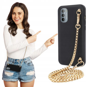 Etui Mat BLINK Czarny do MOTOROLA G31 4G Łańcuszek