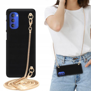 Etui MAT BLINK Czarny do MOTOROLA G51 5G Łańcuszek