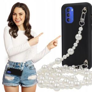 Etui Mat BLINK Czarny do MOTOROLA G51 5G Łańcuszek