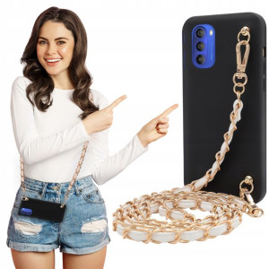 Etui Mat BLINK Czarny do MOTOROLA G51 5G Łańcuszek