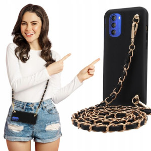 Etui Mat BLINK Czarny do MOTOROLA G51 5G Łańcuszek