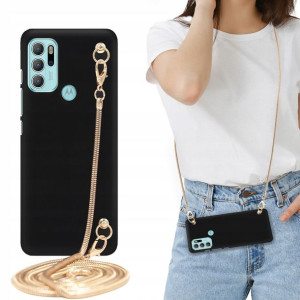 Etui MAT BLINK Czarny do MOTOROLA G60s Łańcuszek