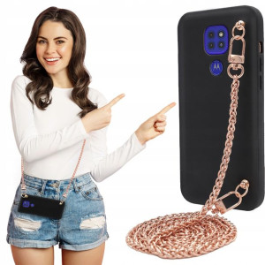 Etui Mat BLINK Czarny do MOTOROLA G9 PLAY Łańcuch