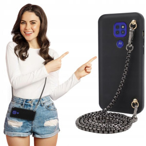 Etui Mat BLINK Czarny do MOTOROLA G9 PLAY Łańcuch