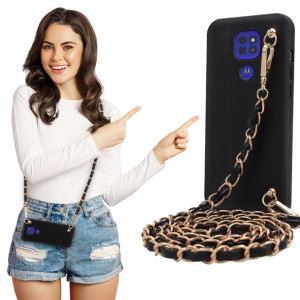 Etui Mat BLINK Czarny do MOTOROLA G9 PLAY Łańcuch
