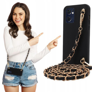 Etui Mat BLINK Czarny do OPPO RENO 7 5G Łańcuszek