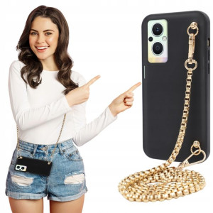 Etui Mat BLINK Czarny do OPPO RENO 7Z 5G Łańcuszek