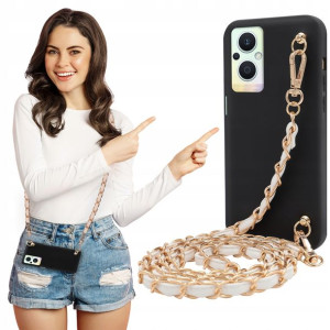 Etui Mat BLINK Czarny do OPPO RENO 7Z 5G Łańcuszek