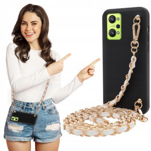 Etui Mat BLINK Czarny do REALME GT2 5G Łańcuszek
