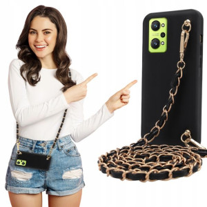 Etui Mat BLINK Czarny do REALME GT2 5G Łańcuszek