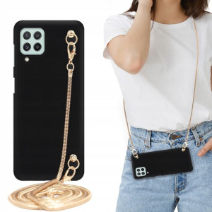 Etui MAT BLINK Czarny do SAMSUNG A22 4G Łańcuszek