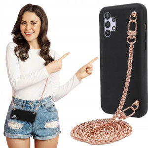 Etui Mat BLINK Czarny do SAMSUNG A32 5G Łańcuszek