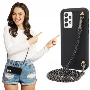 Etui Mat BLINK Czarny do SAMSUNG A52 4G Łańcuszek