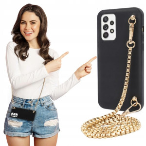 Etui Mat BLINK Czarny do SAMSUNG A52 5G Łańcuszek