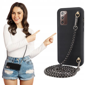 Etui Mat BLINK Czarny do SAMSUNG NOTE 20 Łańcuszek