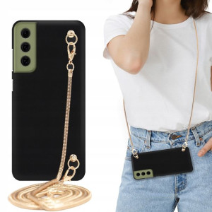 Etui MAT BLINK Czarny do SAMSUNG S21 FE Łańcuszek