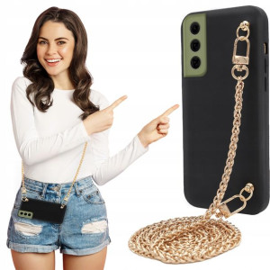 Etui MAT BLINK Czarny do SAMSUNG S21 FE Łańcuszek