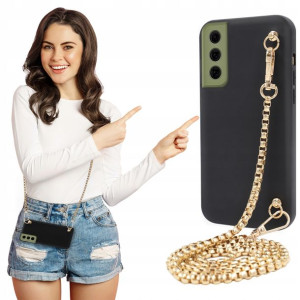 Etui Mat BLINK Czarny do SAMSUNG S21 FE Łańcuszek