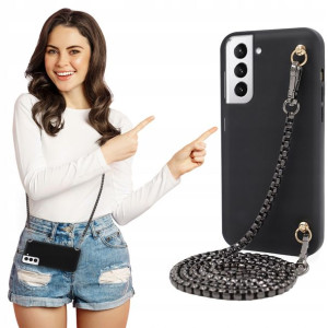 Etui Mat BLINK Czarny do SAMSUNG S21 PLUS Łańcuch