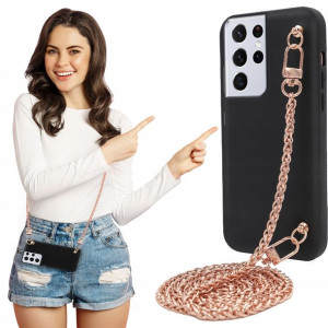 Etui Mat BLINK Czarny do SAMSUNG S21 ULTRA Łańcuch